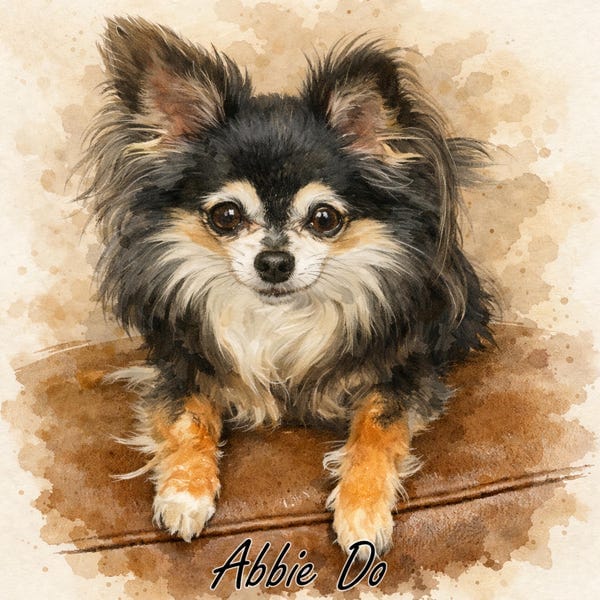 Customer photo review of Custom Watercolor Pet Portrait From Photo, Personalized Pet Memorial Gift For Dog Lover, Sympathy Gift For Dog Loss