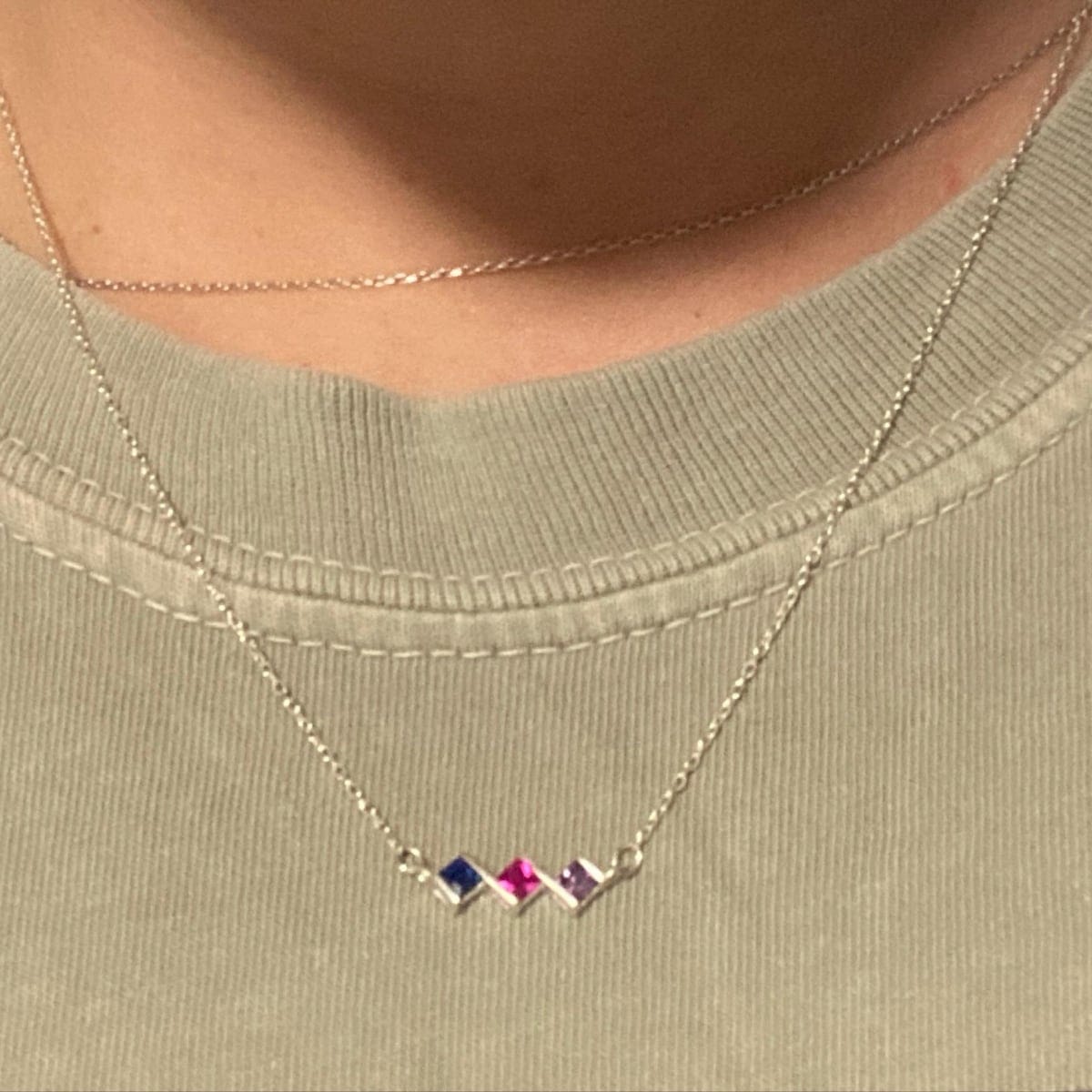 Customer photo review of Mother's Birth Stone Necklace