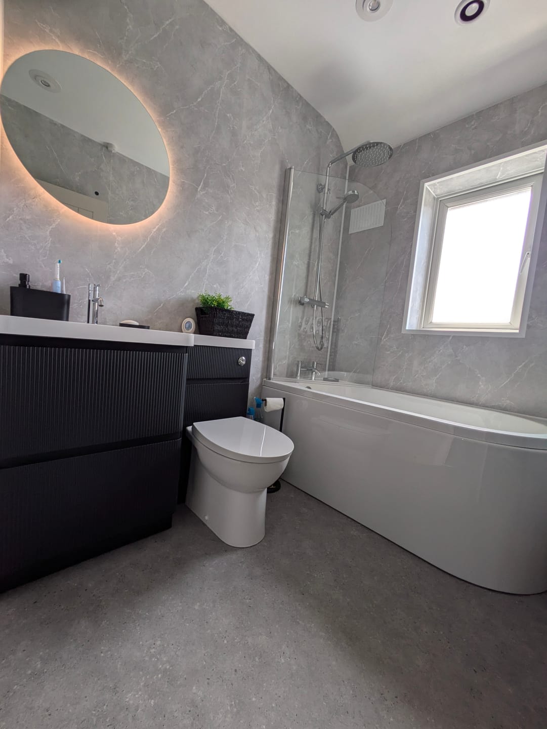 Customer photo review of 10mm Stone Grey Matt Shower Panel 1M x 2.4M