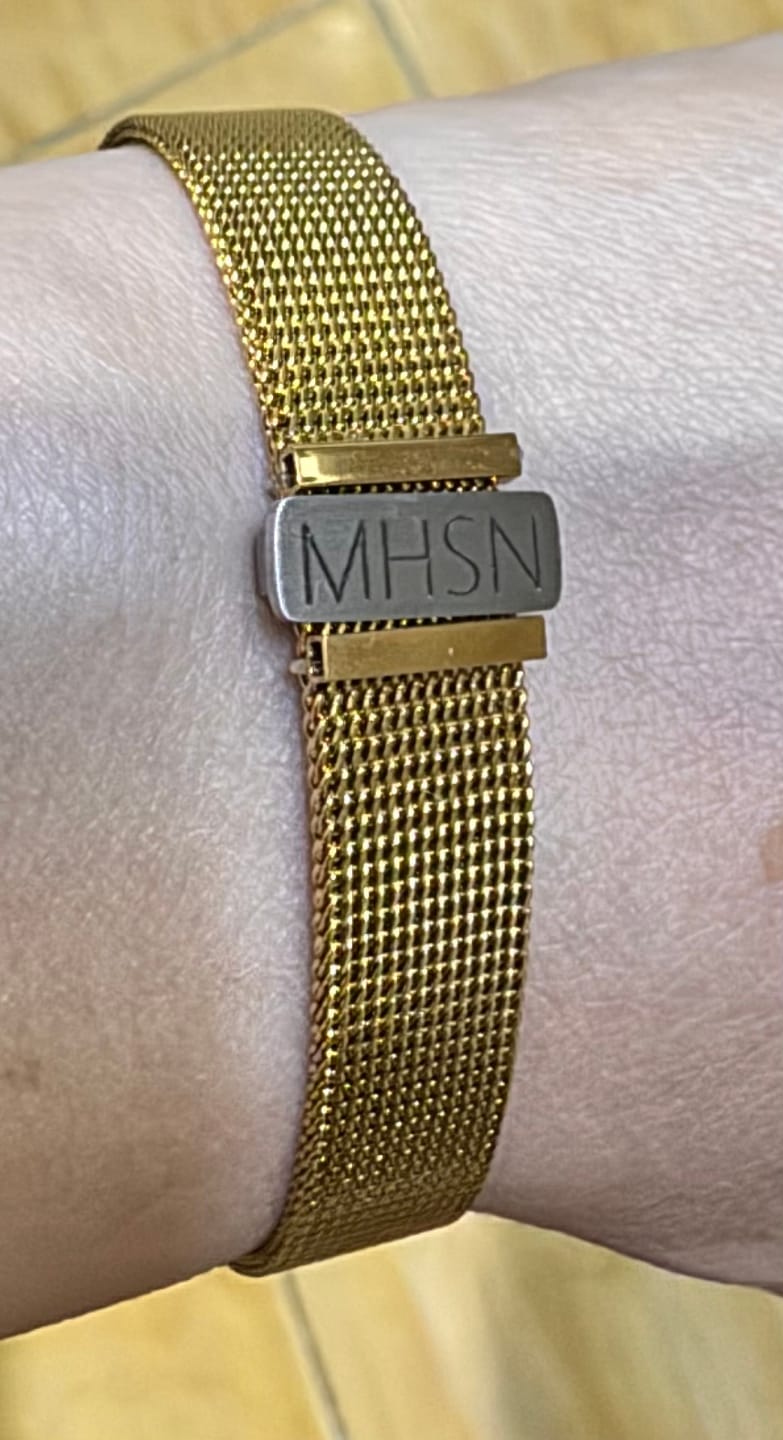 Customer photo review of Mesh charm name silver