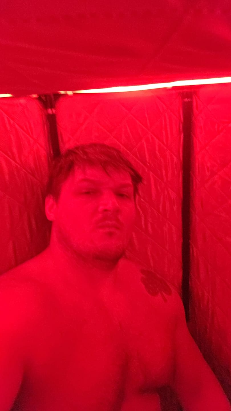 Customer photo review of SaunaPro® The World's First Clinical-Grade At-Home Red-Light Sauna