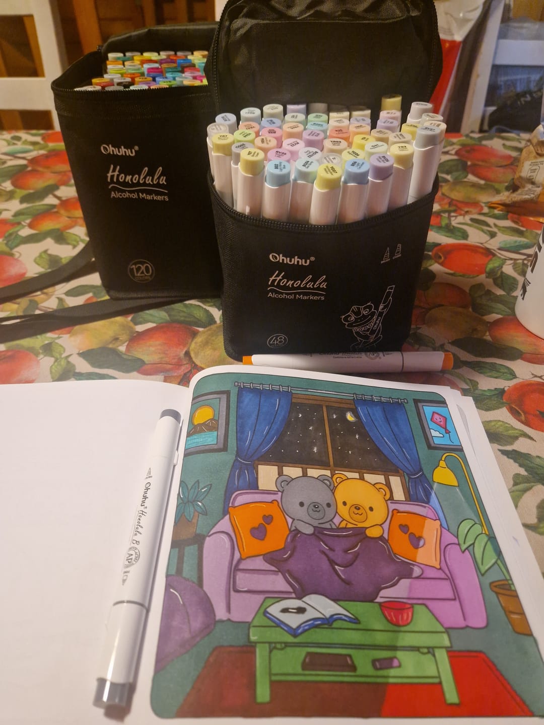 Customer photo review of Ohuhu Honolulu 72 Colors Dual Tips Alcohol Art Markers (New Color Codes)