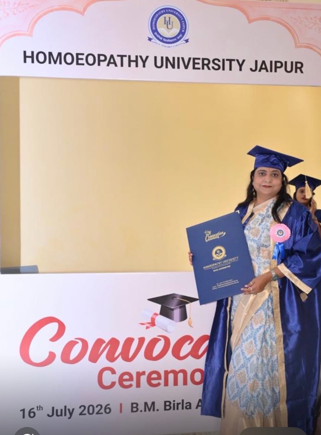 Customer photo review of White Blue Printed Muga Silk Banarasi Saree