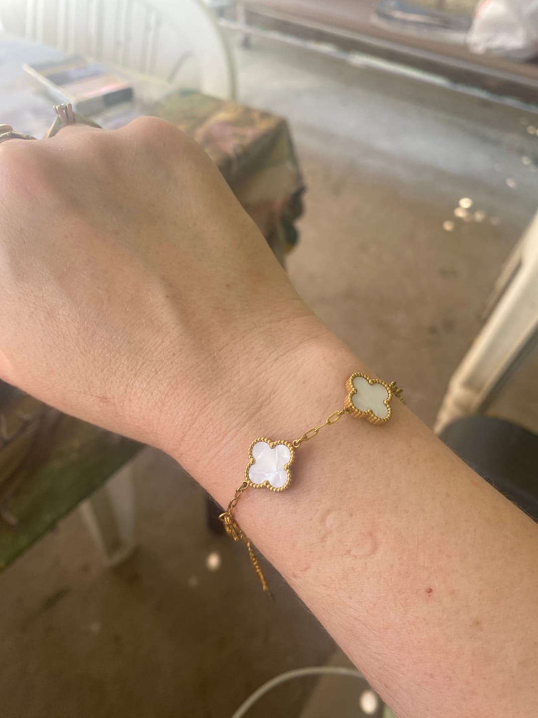 Customer photo review of Set Bratara + Colier Auriu Flower Alb