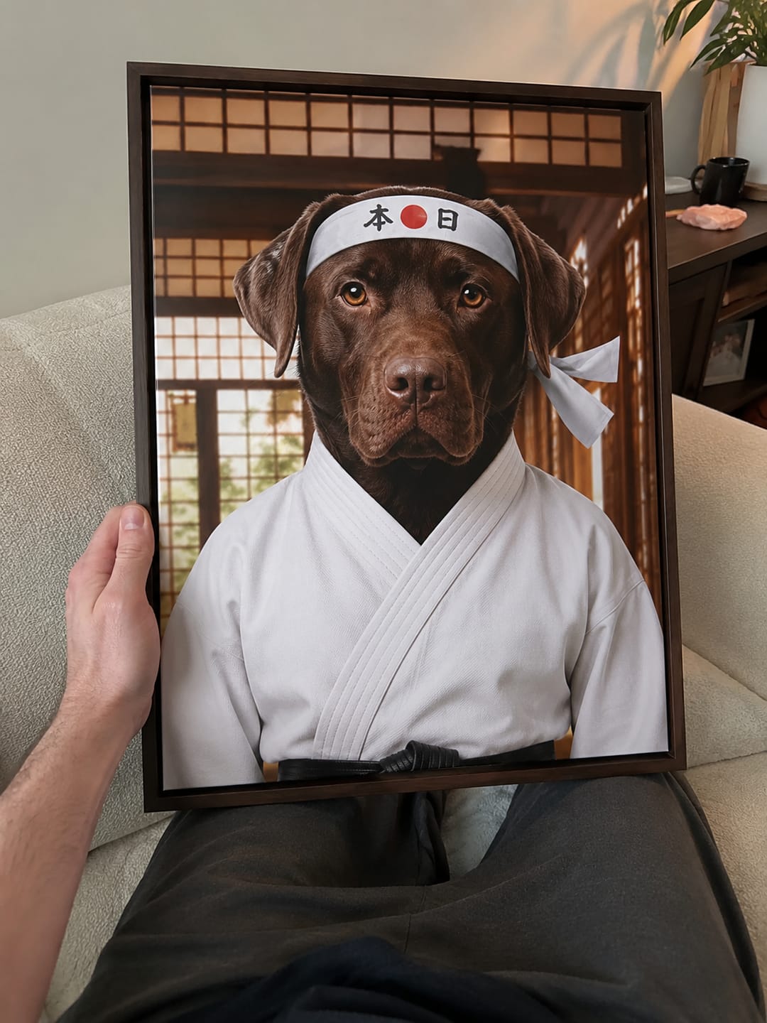 Customer photo review of Custom Karate Pet Portrait Canvas