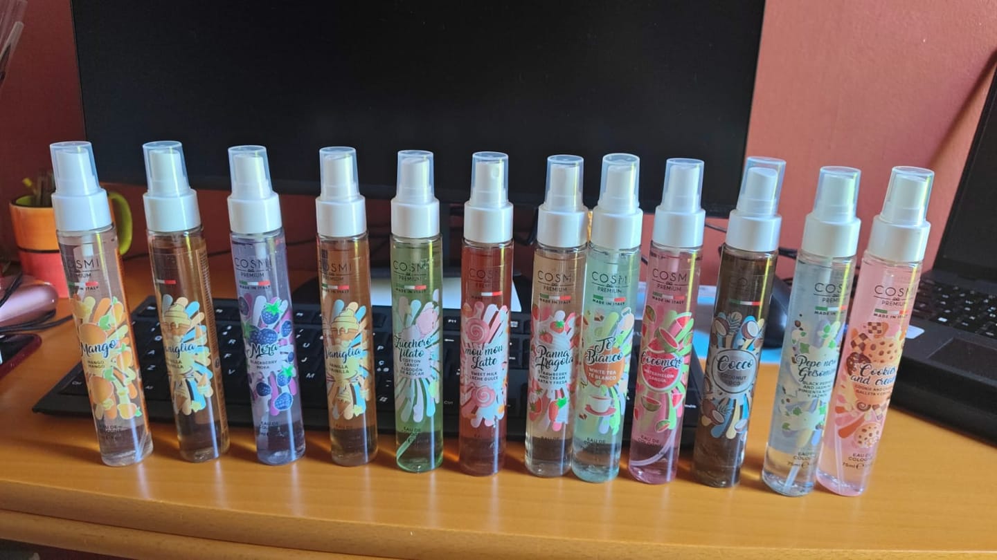 Customer photo review of COSMI PREMIUM® ACQUE PROFUMATE 75ML 12 FRAGRANZE