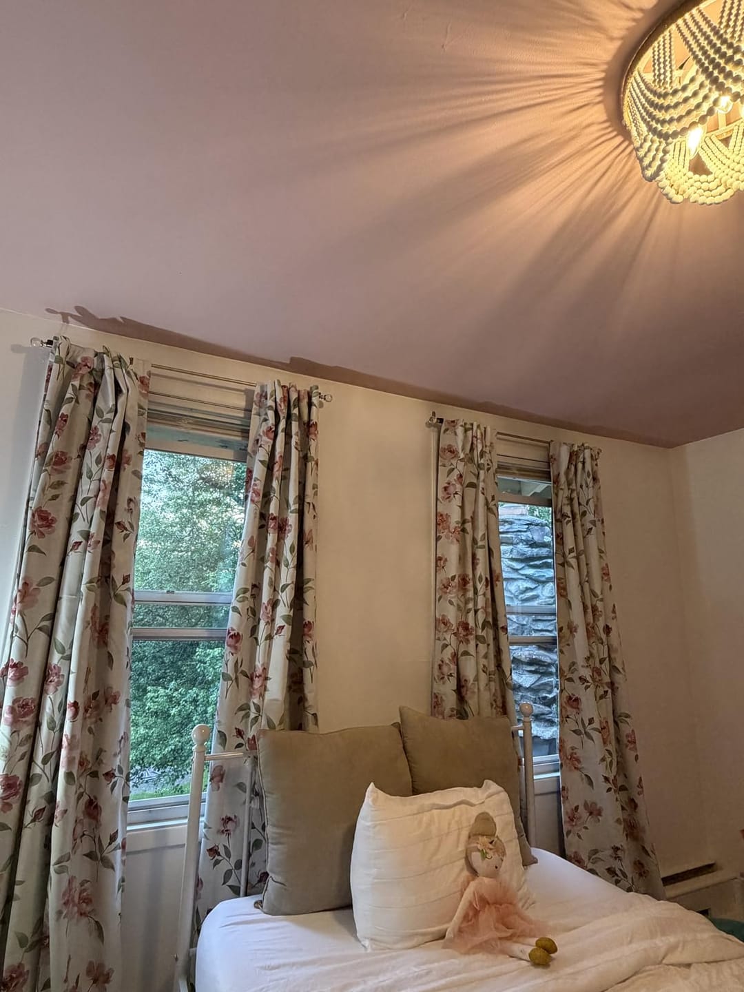 Customer photo review of Watercolor Rose Blackout Curtains