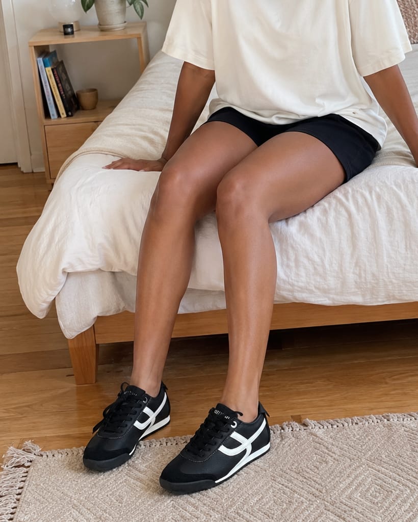 Customer photo review of Lucky Step Retro Thin-Sole Sneakers