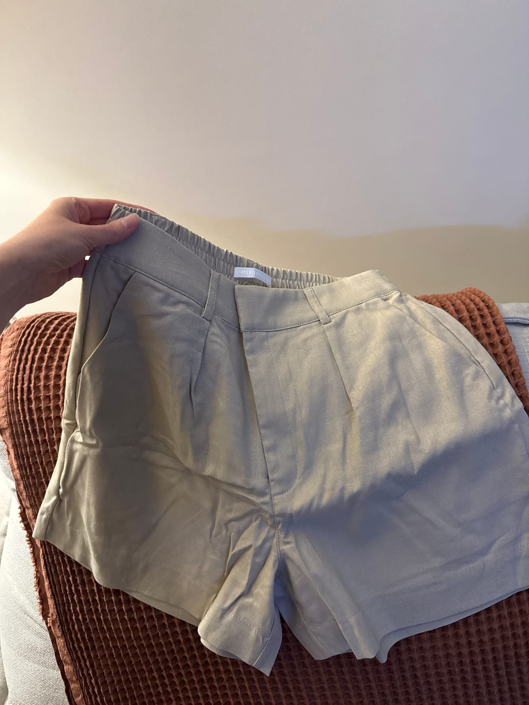 Customer photo review of Shorts Angico Bege Claro + Forro