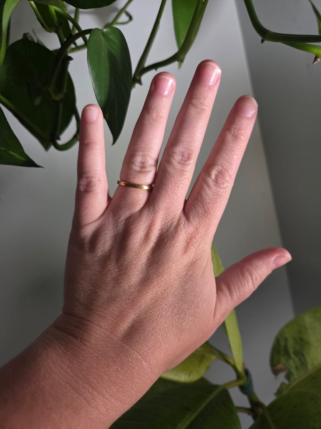 Customer photo review of Yellow Gold Hammered Band - 2mm