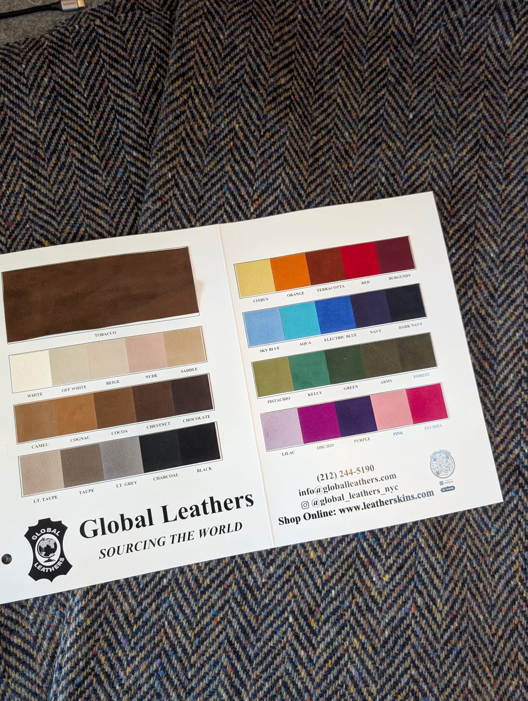 Customer photo review of Goat Suede Swatch Book, 1.5 oz