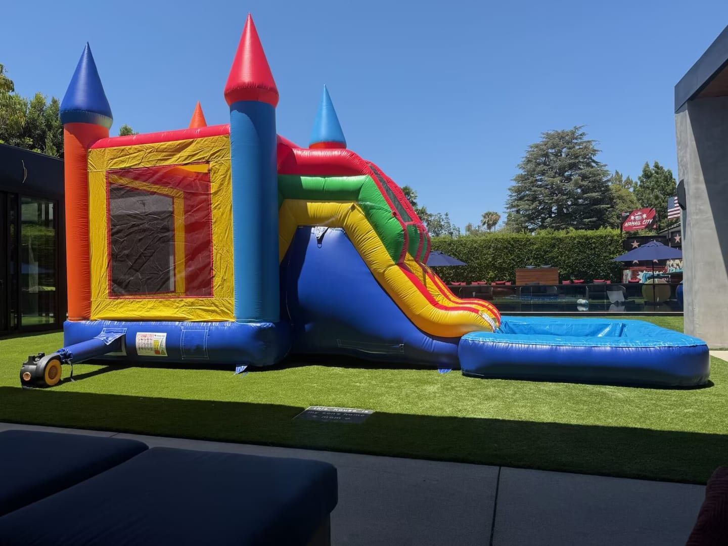 Customer photo review of Double Lanes Inflatable Water Bounce House Combo Durable Attractive Water Slide Bounce Castle Jumper