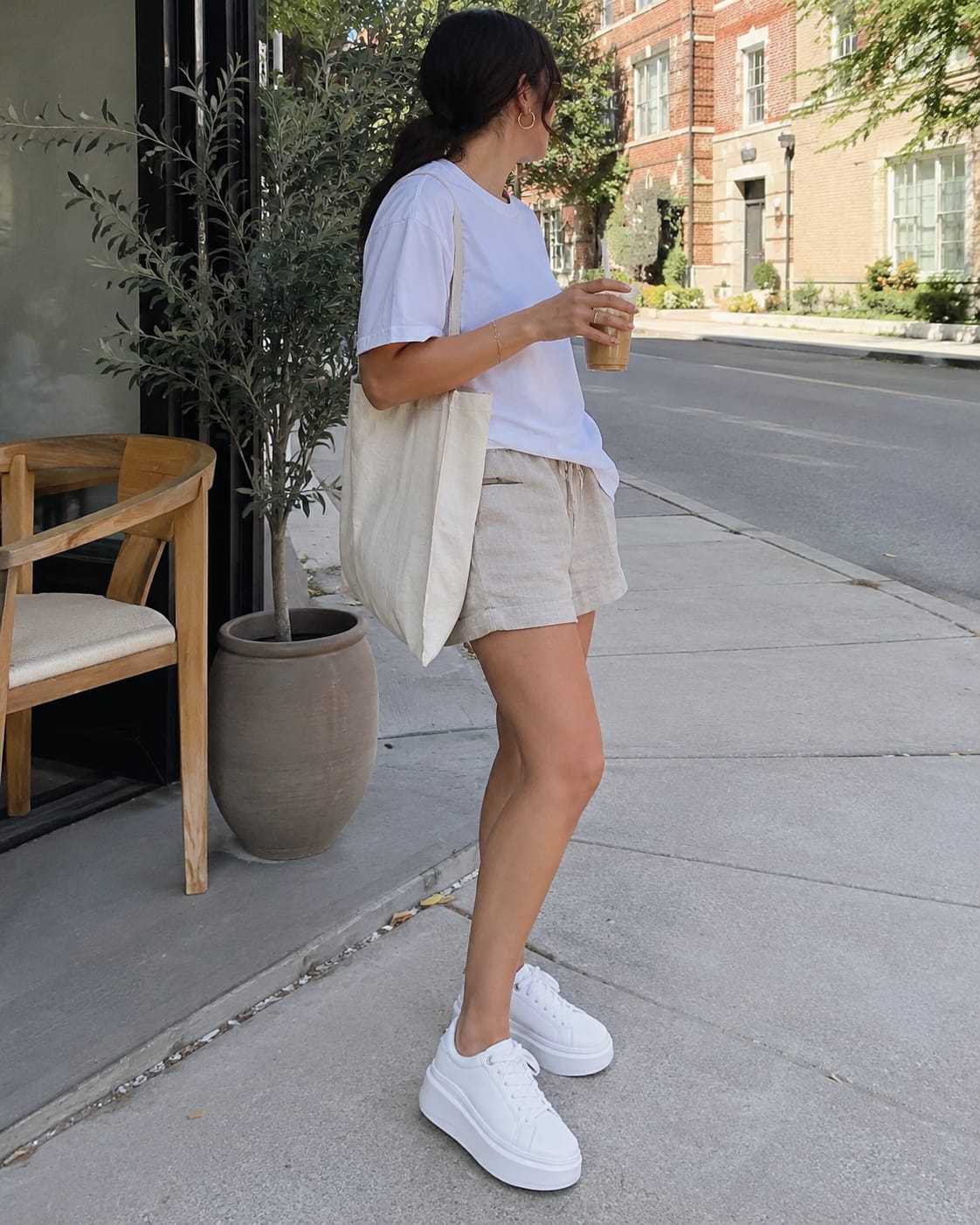 Customer photo review of Lucky Step Platform Court Sneakers