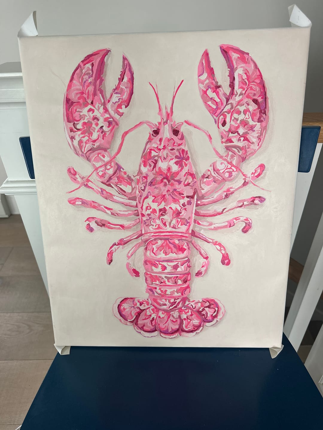 Customer photo review of Delft Pink Lobster | Paint by Number