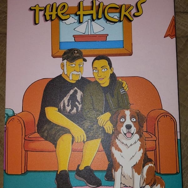 Customer photo review of Custom Simpsons Family Cartoon Portrait, The Simpsons Gifts For Her, Valentines Day Couples Gifts For Anniversary Custom Family Gifts