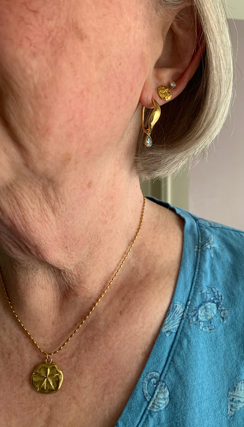 Customer photo review of Wave Hoop Earrings