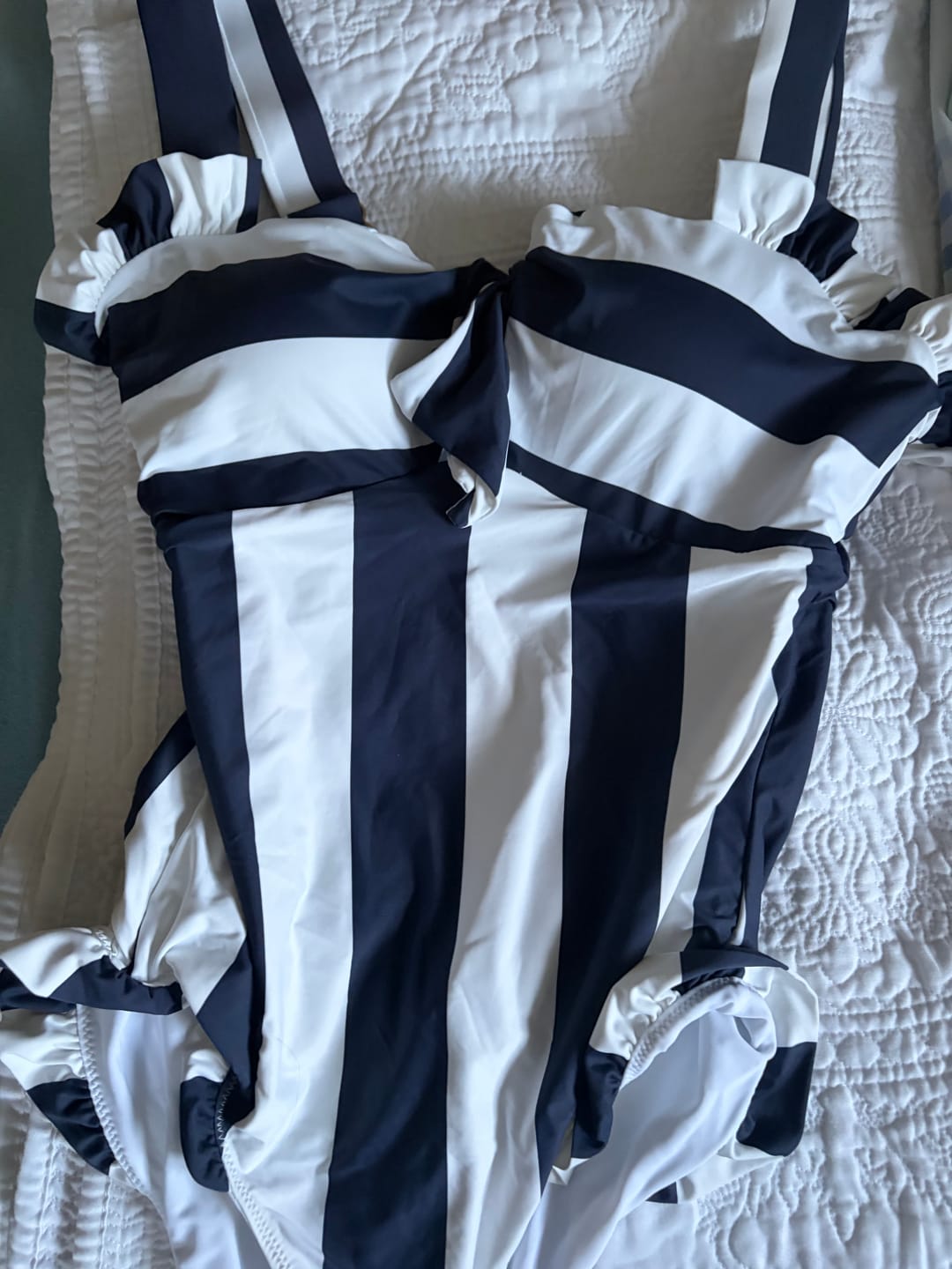 Customer photo review of Maldives Swimsuit in Navy Stripe