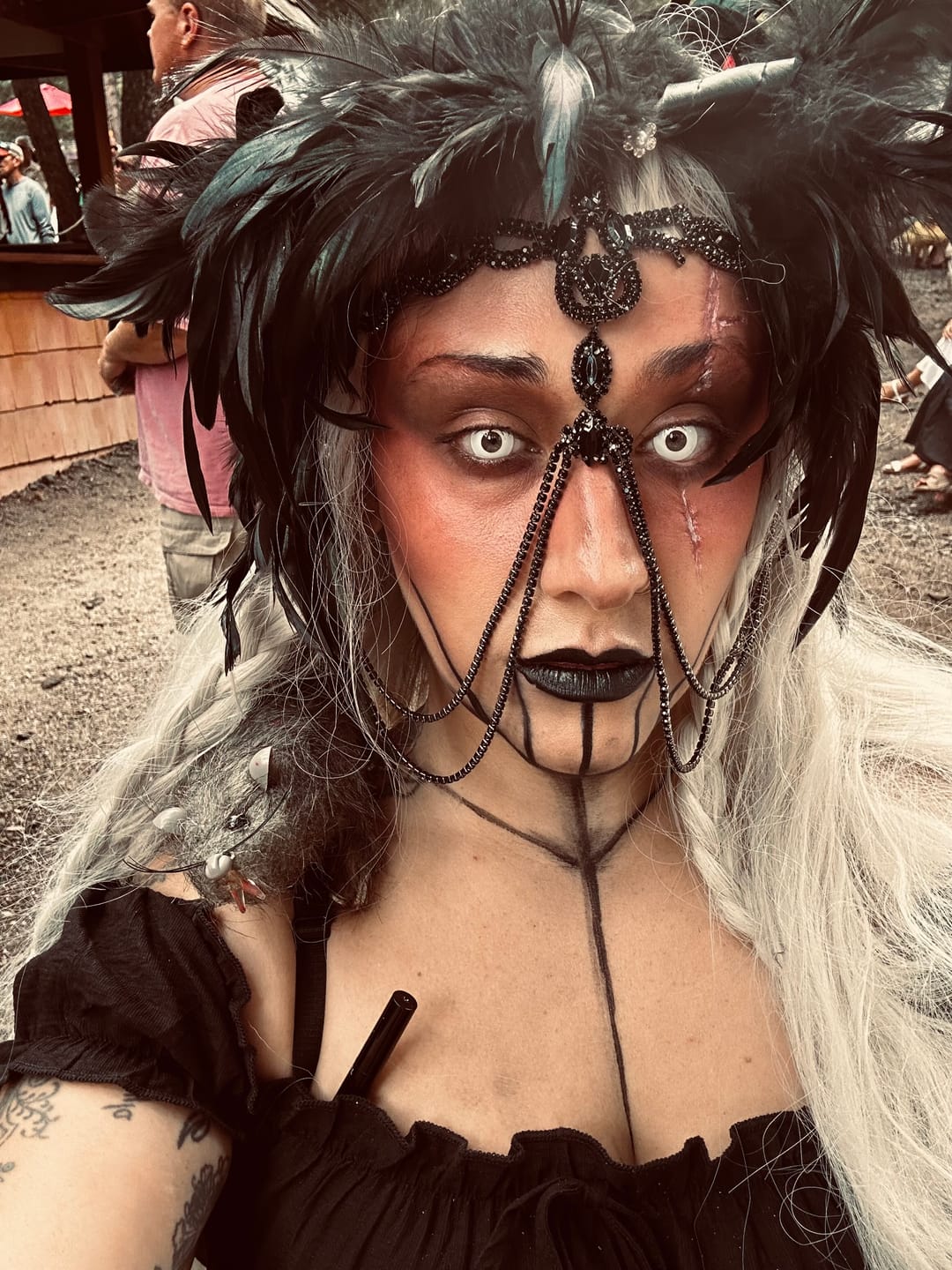 Customer photo review of Halloween Whiteout Prescription Colored Contact Lenses