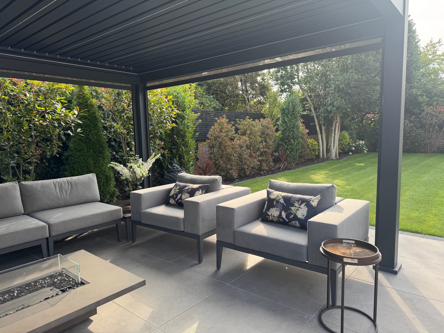 Customer photo review of Outdoor Garden Waterproof Rectangle Cushion - Birds On Elderflower