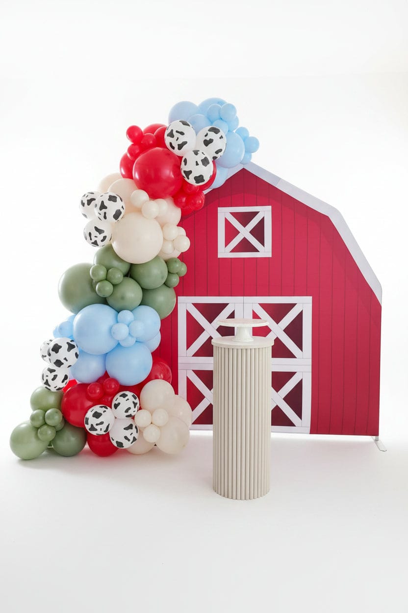Customer photo review of 7x7ft Farm House Barn Arch Backdrop Wall Stand For Birthday Baby Shower Party Decoration