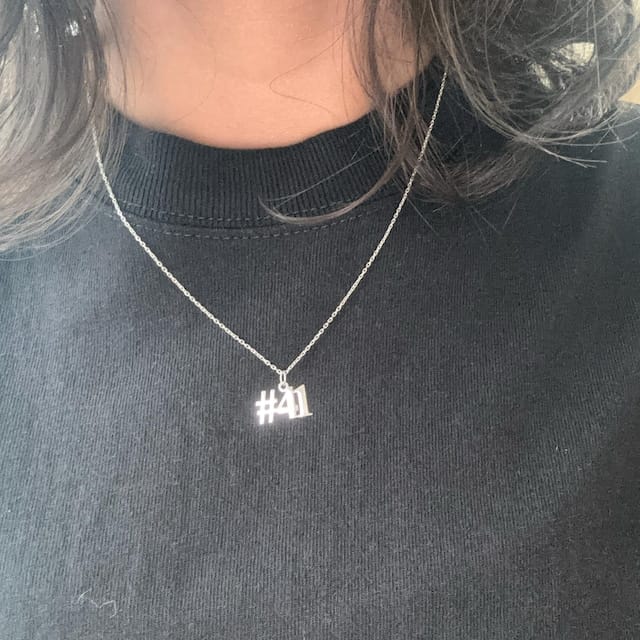 Customer photo review of Custom Number Necklace