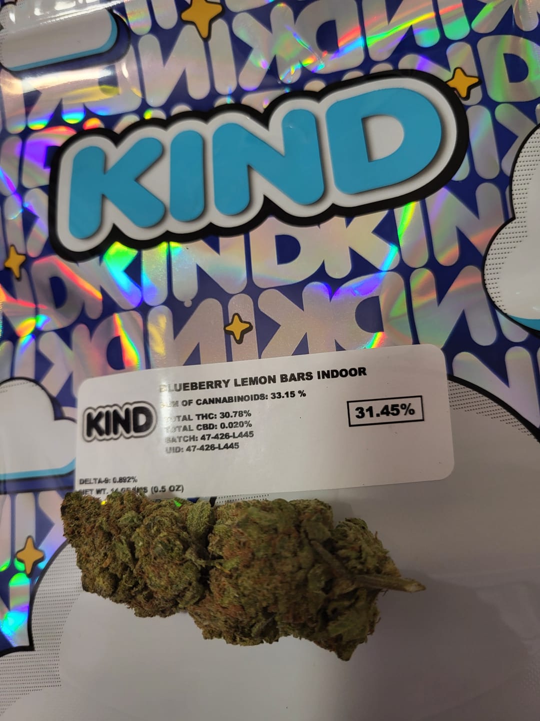 Customer photo review of Blueberry Lemon Bars - Indoor - 14 Grams - Hybrid