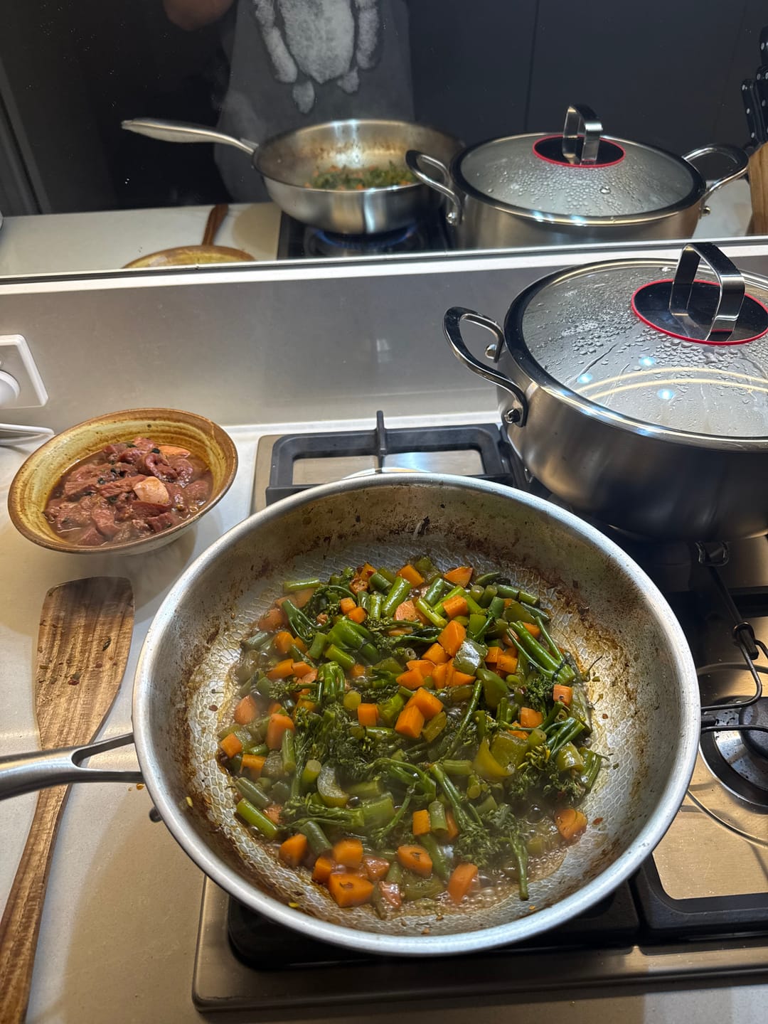 Customer photo review of Hand-Hammered Titanium Essentials Kitchen Set with 2 Lids (10, 11 & 12 Inch)