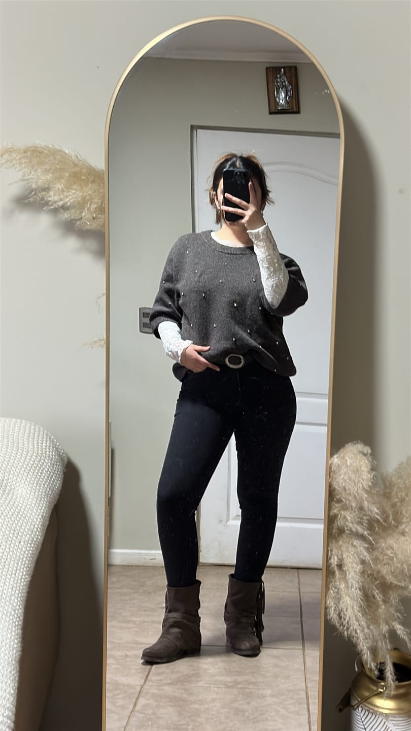 Customer photo review of Bota Mujer / Peonia Taupe