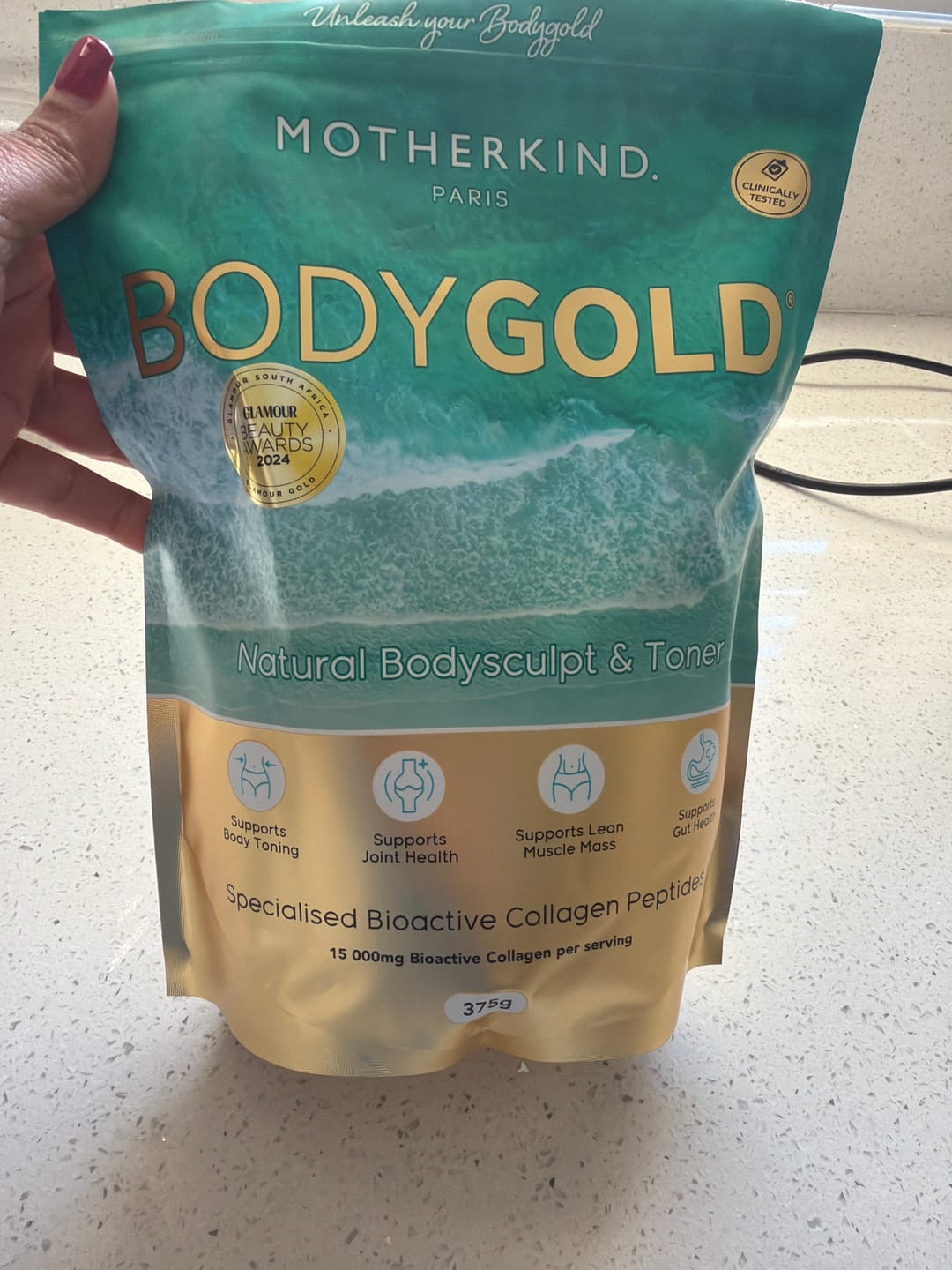 Customer photo review of BodyGOLD Collagen Peptides - 375g