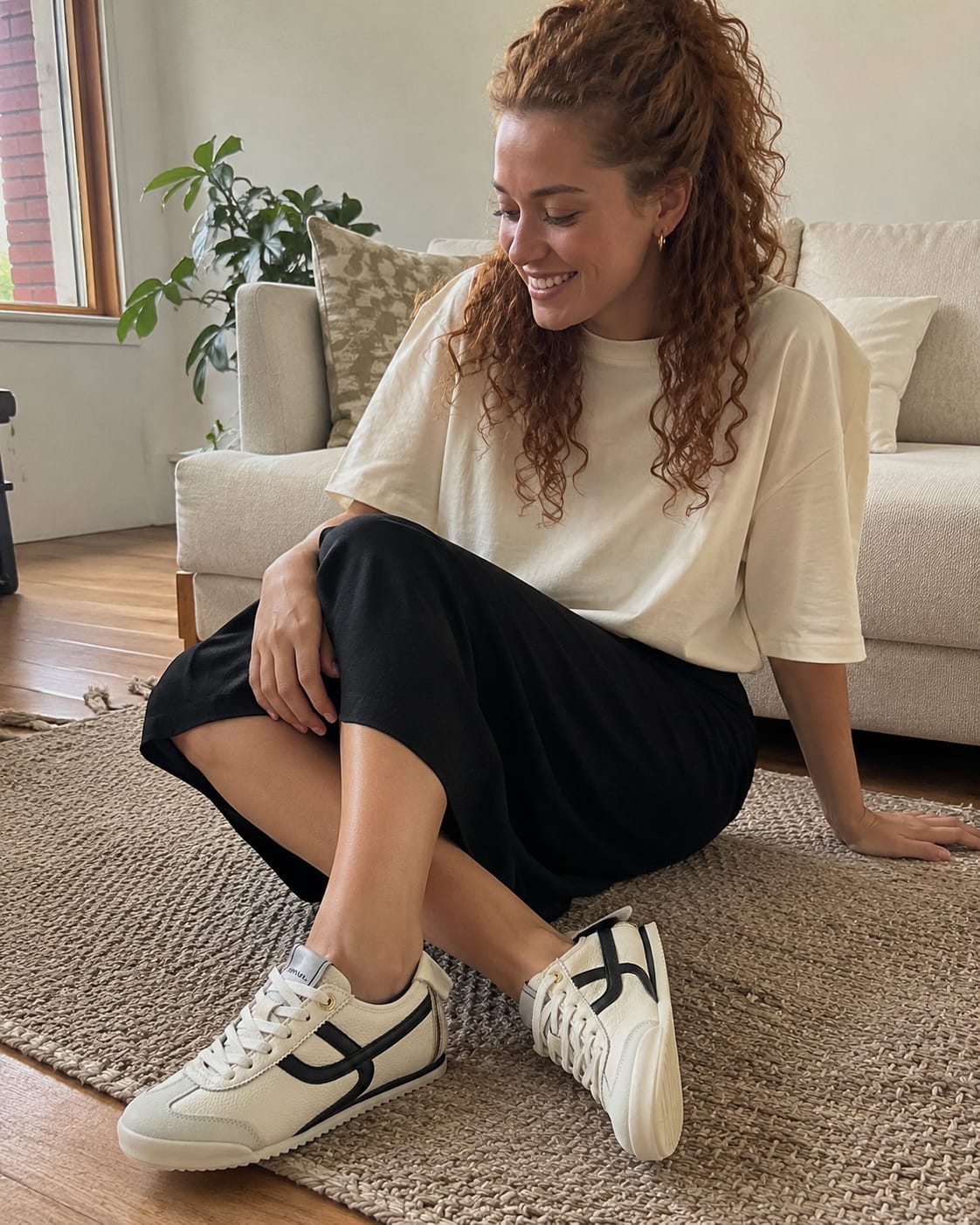 Customer photo review of Lucky Step Retro Thin-Sole Sneakers