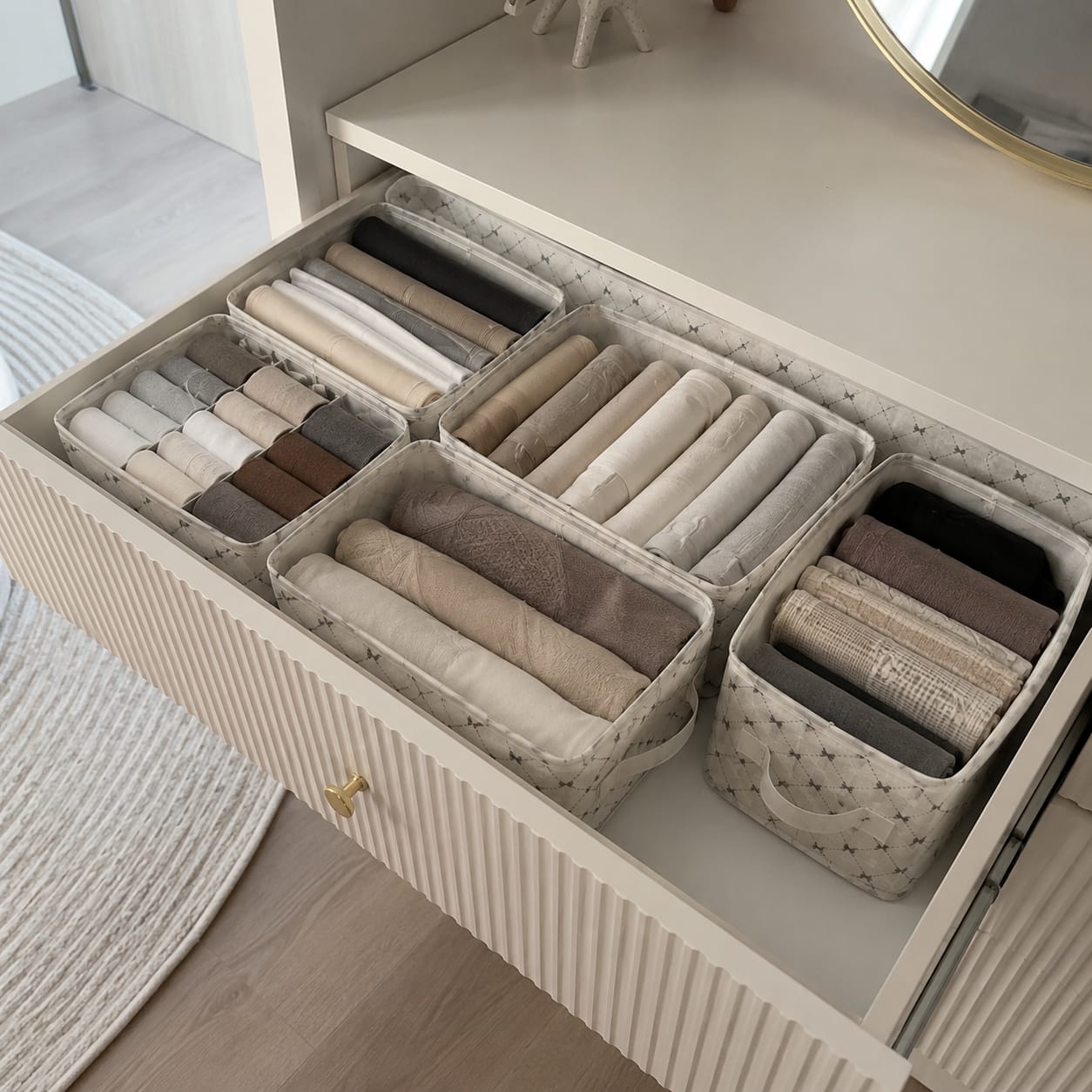 Customer photo review of 6’lı Çok Amaçlı Valiz, Dolap ve Çekmece Düzenleyici Set