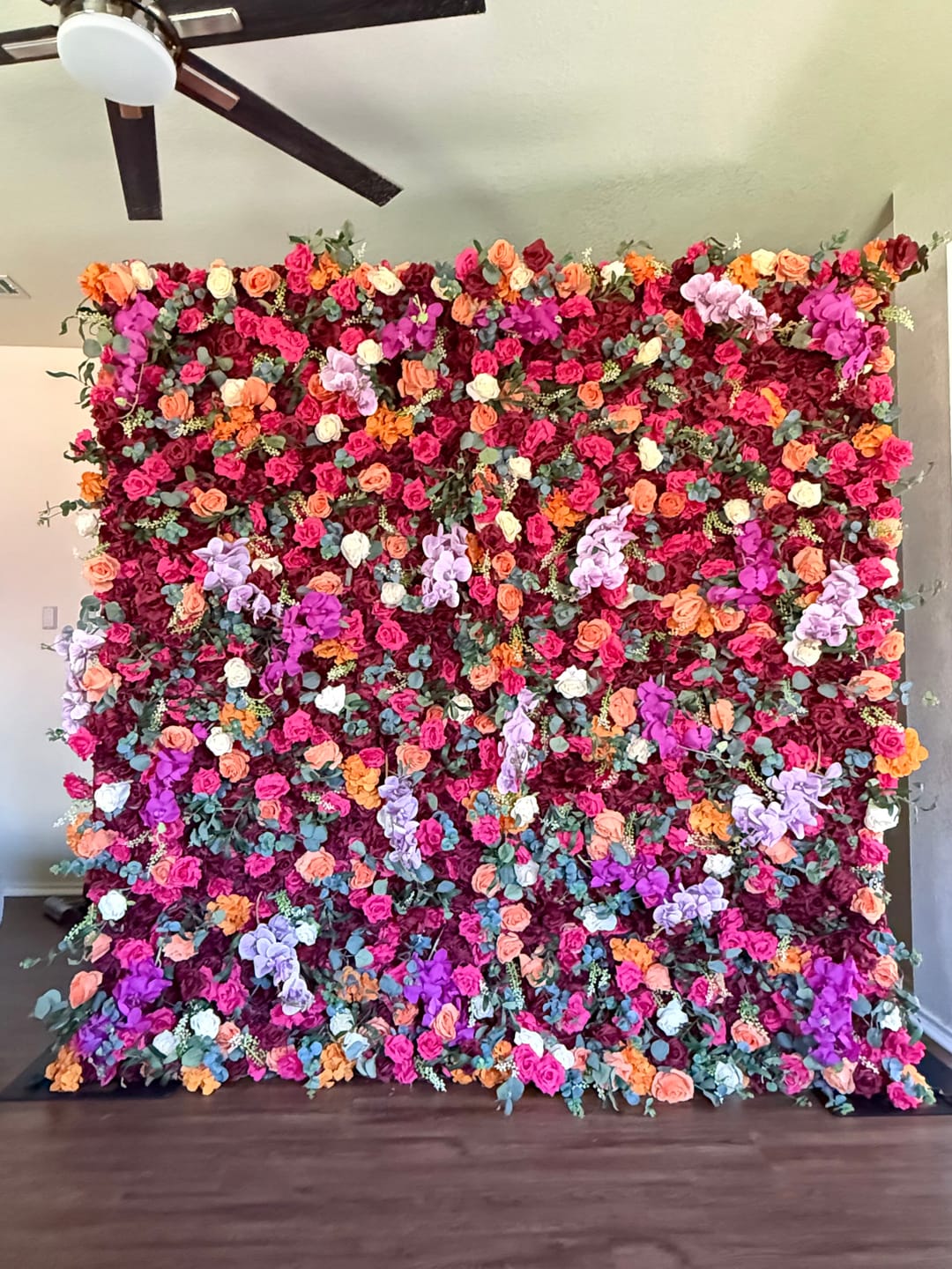 Customer photo review of Aliflowers 5D Colorful Artificial Fabric Roller Curtain Floral Party Backdrop Wall ALFWL167