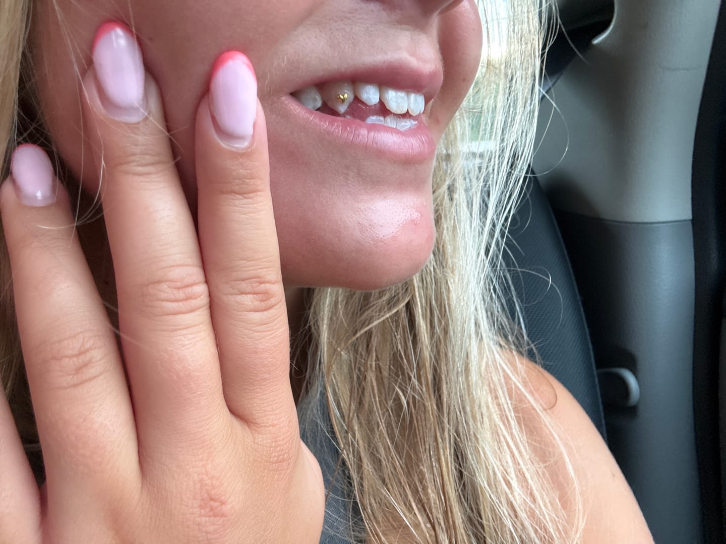 Customer photo review of Small Heart Tooth Gem – 24k Gold | Twinkles