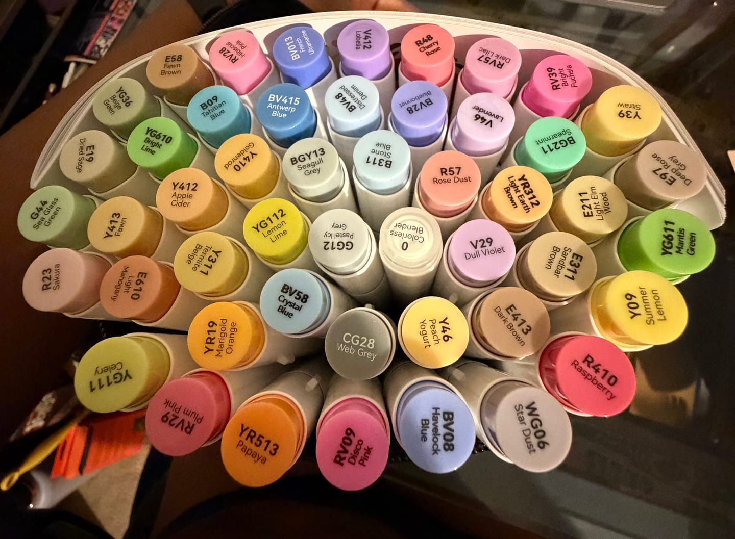 Customer photo review of Ohuhu Honolulu 48 Mid-tone Colors Dual Tips Alcohol Art Markers (New Color Codes)