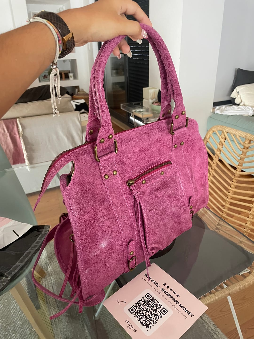 Customer photo review of It girl bag hot pink