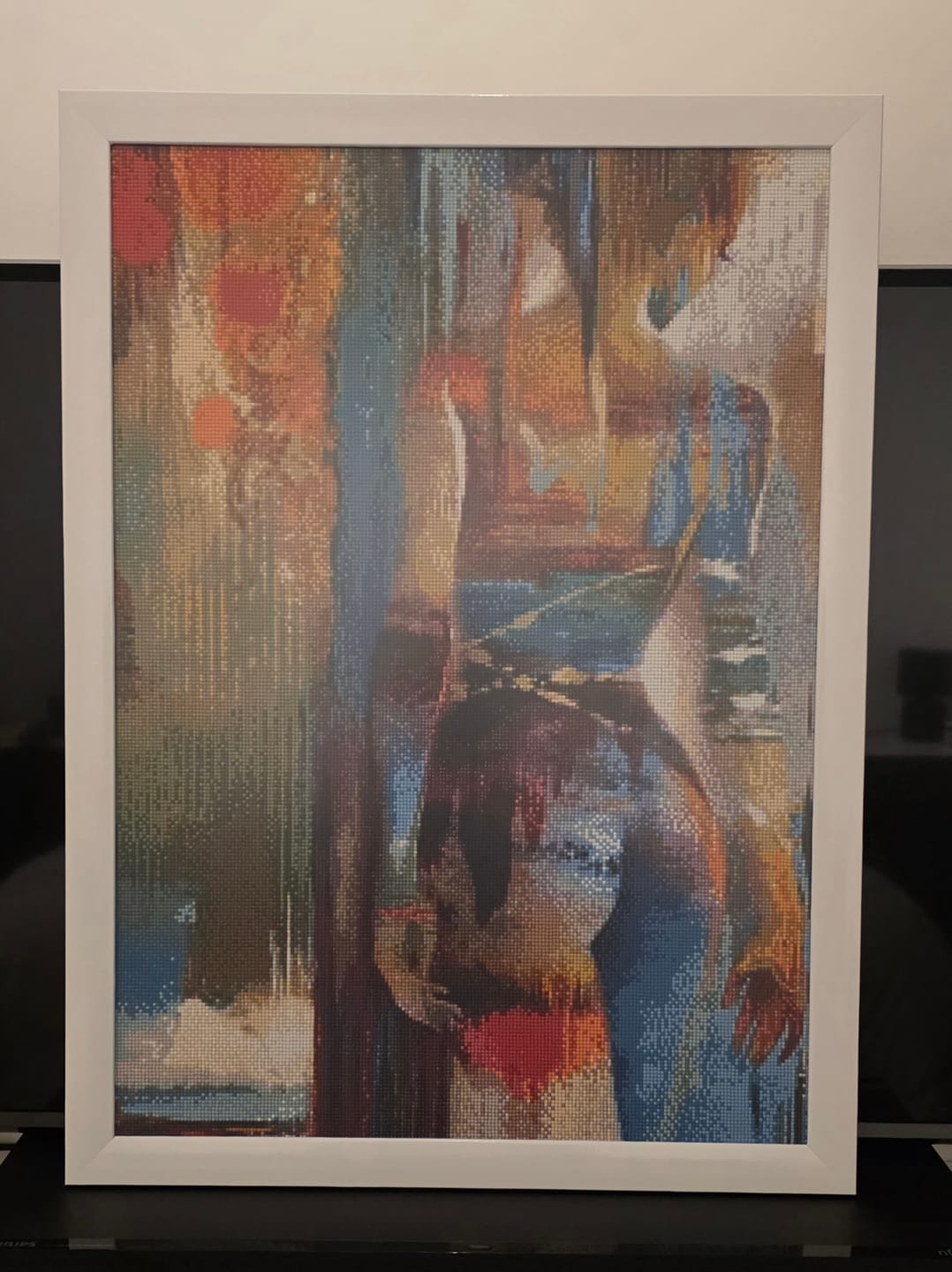 Customer photo review of Vrouw Abstract Kleurrijke Verf