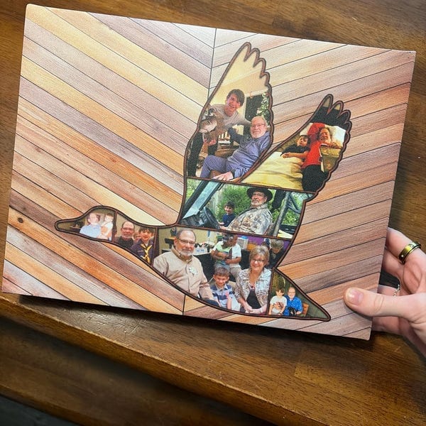 Customer photo review of Personalized Duck Hunting Canvas Print Gift For Husband, Dad, Or Boyfriend, Custom Duck Hunting Photo Collage
