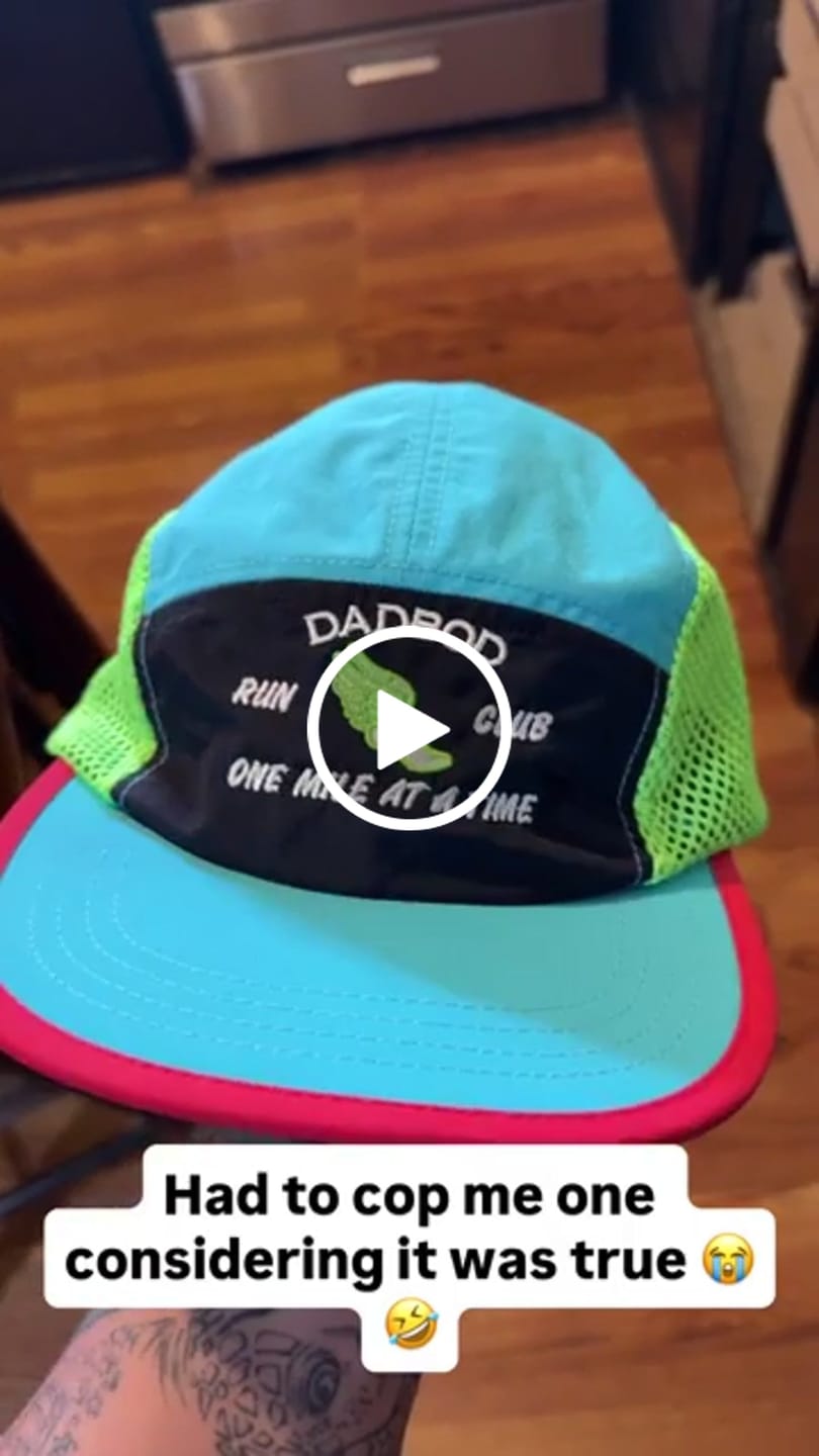 Customer video review of Dadbod Running Athletic Hat V.2 (Electric)