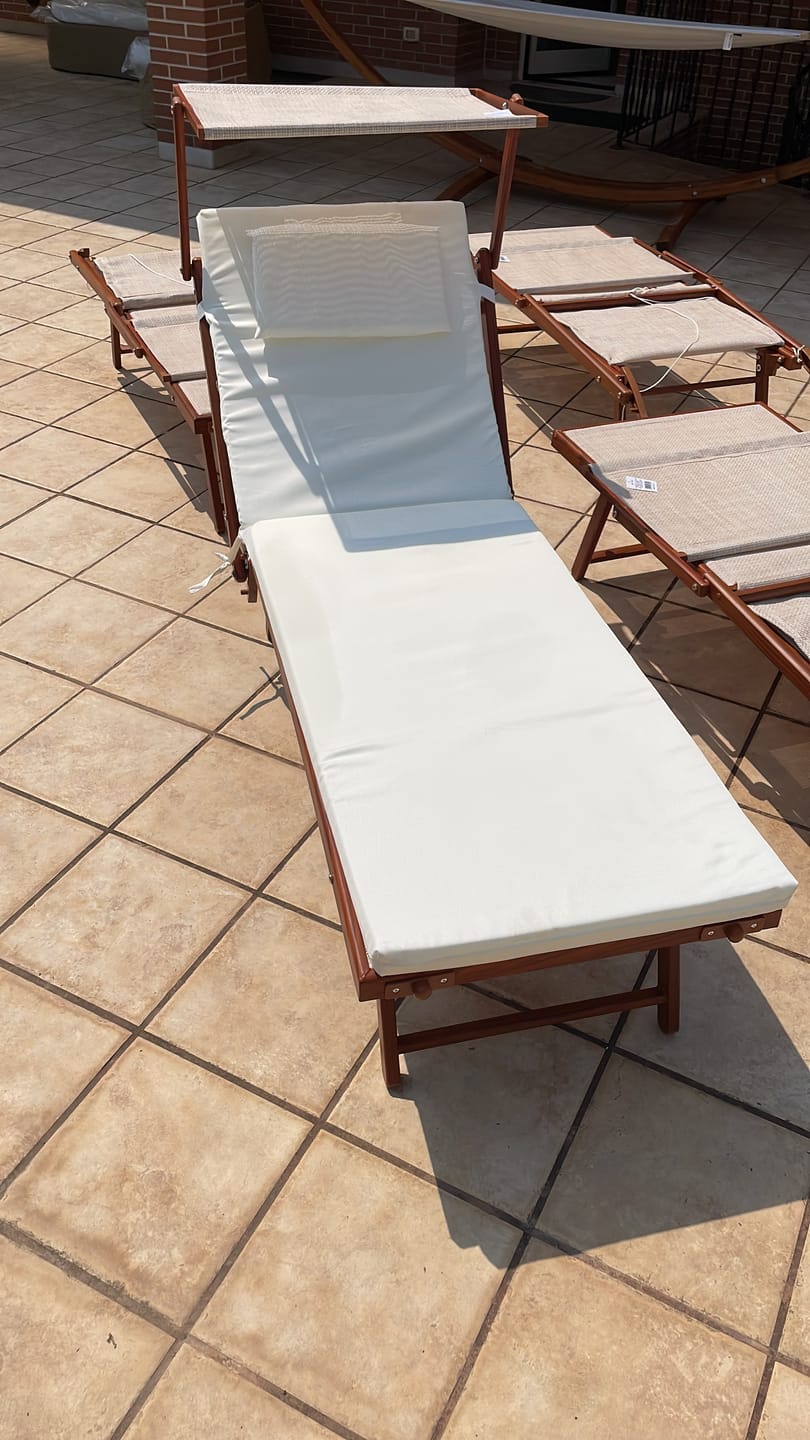 Customer photo review of Cuscino Imbottito Lettino Prendisole Cook, Sfoderabile, Antigraffio, con Laccetti, Interni o Esterni, Imbottitura 5 cm, Universale Copri Lettino Giardino 60x190 cm Panna