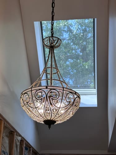 Customer photo review of Victorian Antique Bronze Crystal Empire Chandelier