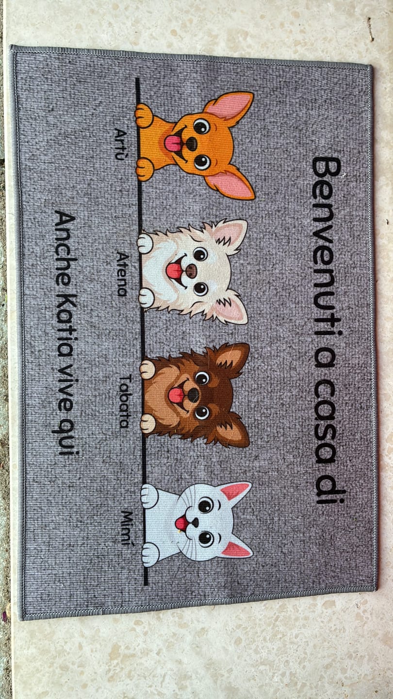 Customer photo review of Benvenuti da – Zerbino personalizzato