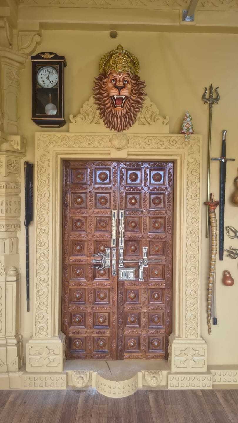 Customer photo review of Lord Narasimha Swami Face Wall Mural 2.5ft | Powerful Spiritual Wall Art