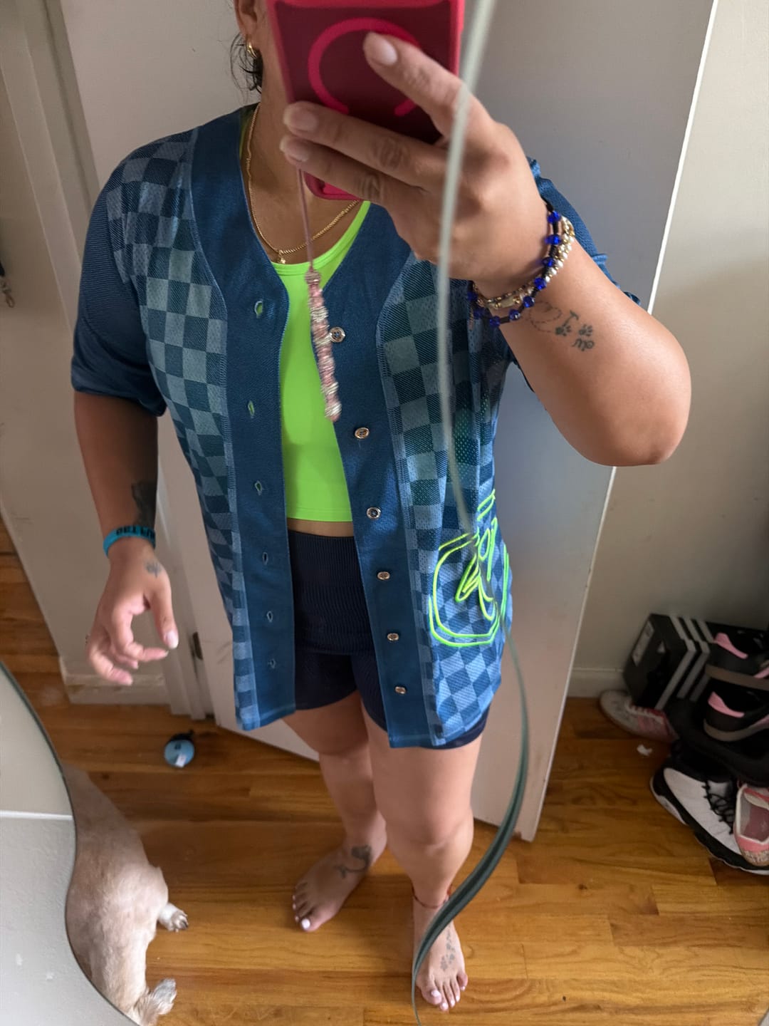 Customer photo review of Jean Jamz High Neck Crop Tank