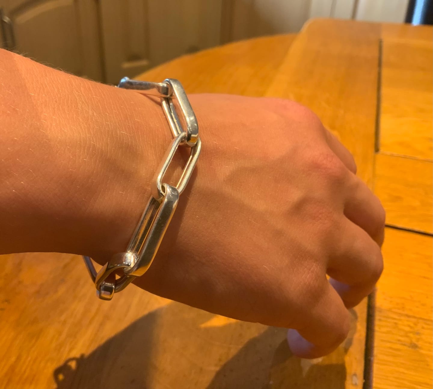 Customer photo review of Essential Paperclip Silver Bracelet