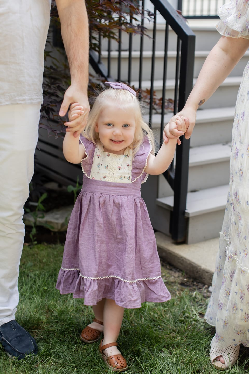 Customer photo review of Flutter Dress - Lavender Linen