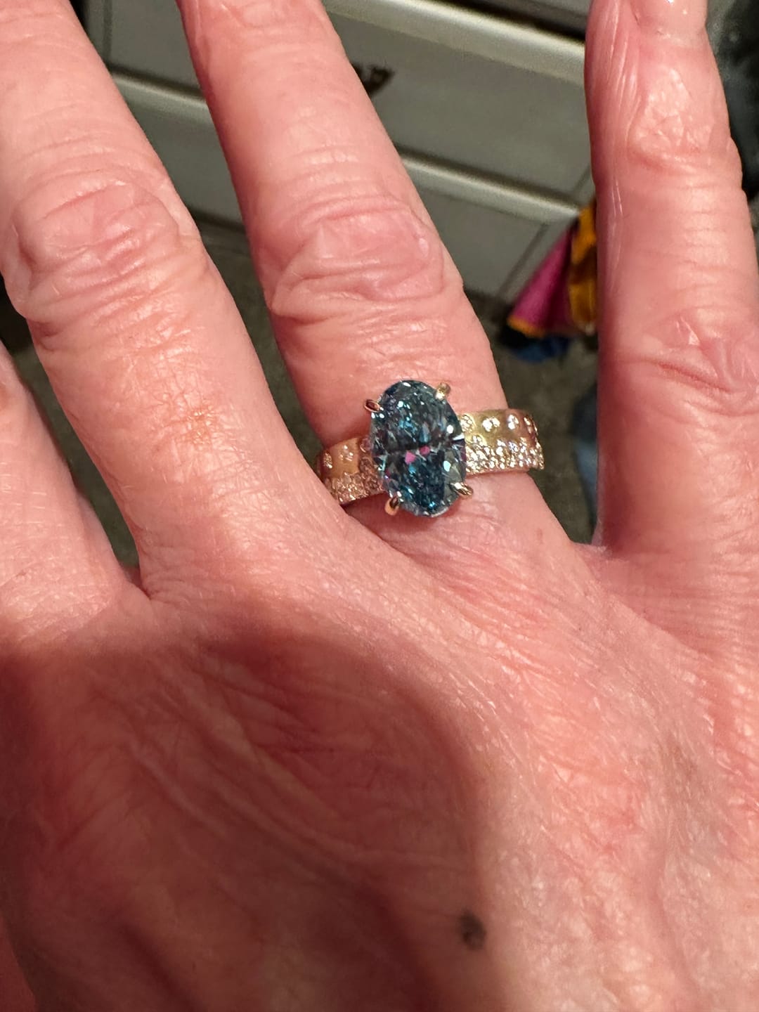 Customer photo review of Semi Mount Settings Only: Sterling Silver/K Gold/ Platinum Pricing