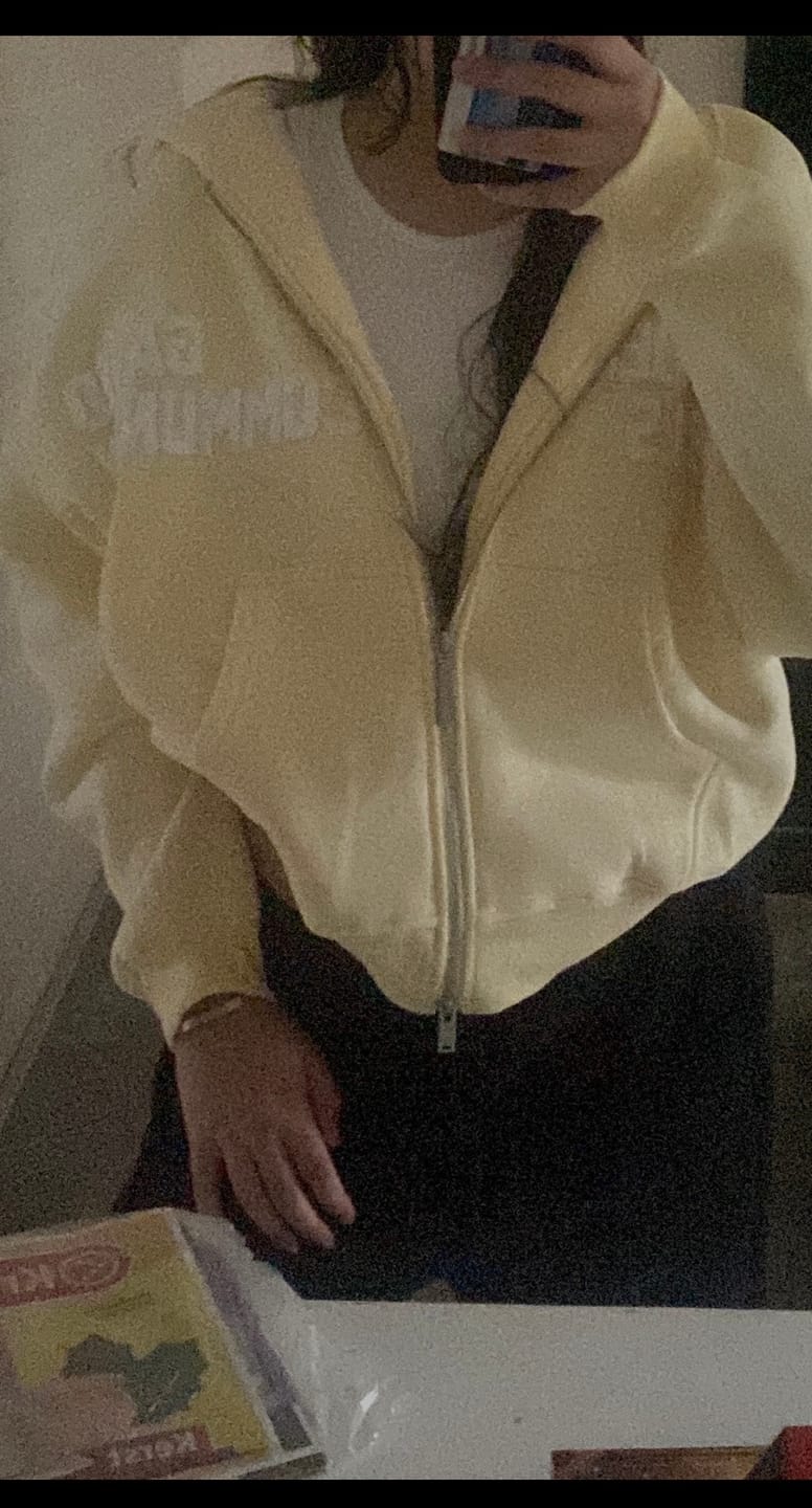 Customer photo review of GATED COMMUNITY ZIP HOODIE BUTTER YELLOW