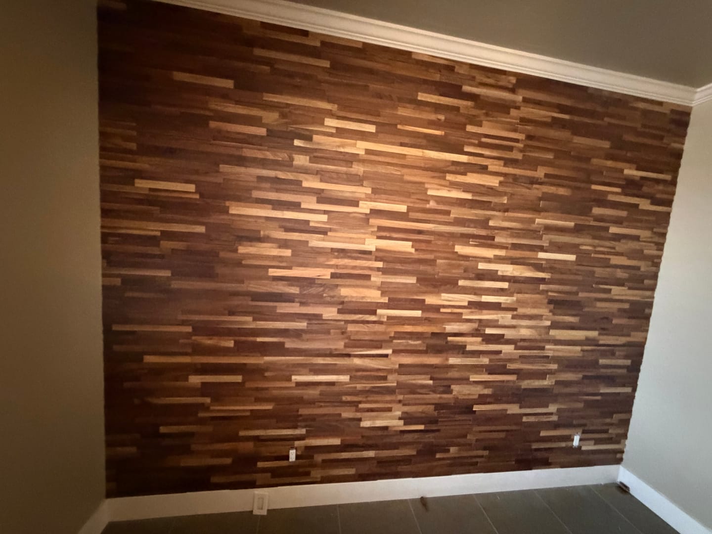 Customer photo review of Natural Walnut 3D Stacked Panel Sample