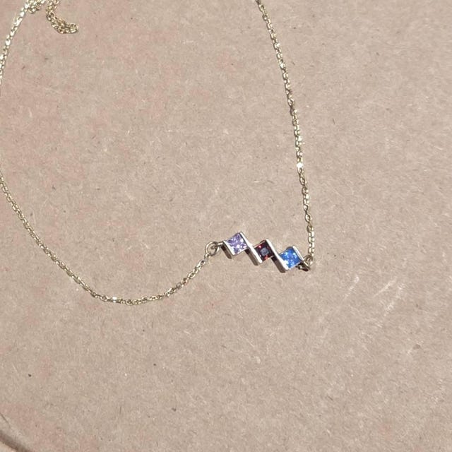 Customer photo review of Mother's Birth Stone Necklace