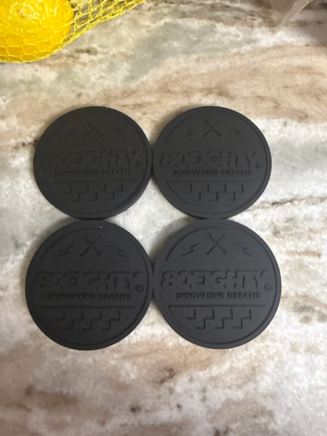 Customer photo review of 80Eighty® Cup Holder Coaster Set